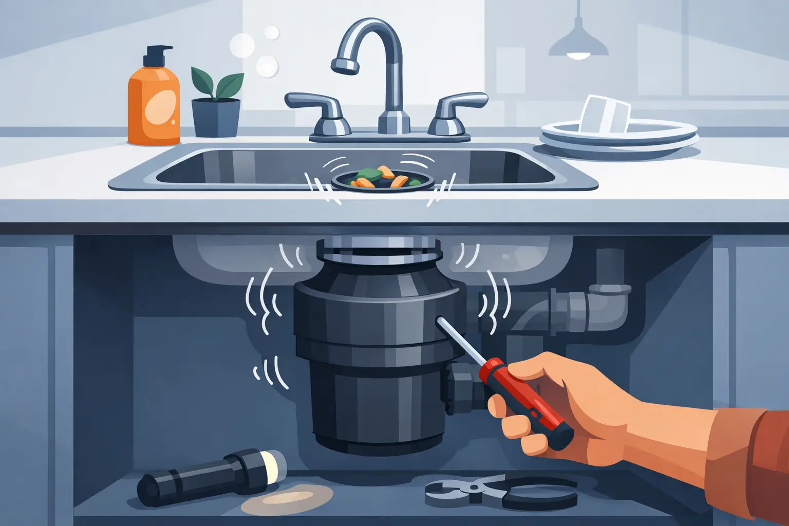 Garbage Disposal Repair When It Hums but Won't Run